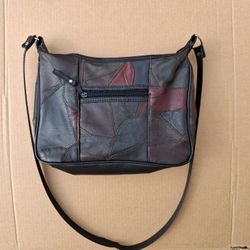 Vintage Leather + PVC Patchwork Purse