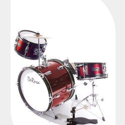 De La Rosa Drum Set Brand New  3 Pcs 16” Junior  Red An Also Silver 