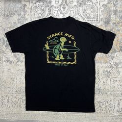 Stance The Crew T Surfing Turtle Takin It Easy Black T-Shirt Men’s Size L  