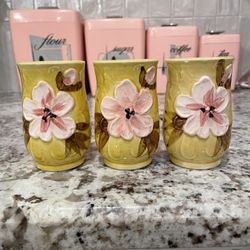 Napco Ware Vintage Small Flower Floral Cups 