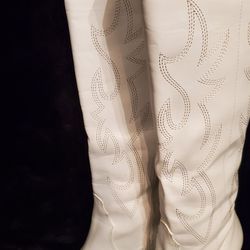 New $35 White Western Boots Women Size 10