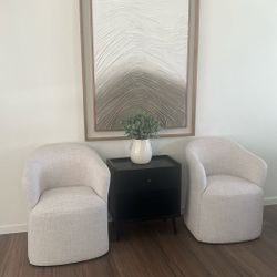 Chairs Table Art Work Faux Plant