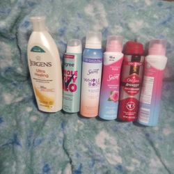 Jergens Lotion...Degree Deodorant.... Secret Whole Body Deodorant Spray