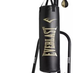 Punching Bag Stand and Plenty Of Gloves 
