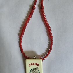 MAHJONG LOVERS LUCKY JOKER NECKLACE BY UNIQUE BOUTIQUE ARTESAN ORIGINAL