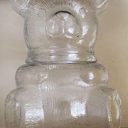 Vintage  Glass bear cookie jar