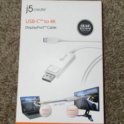USB-C To 4k Display Port Cable