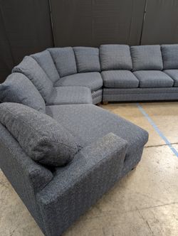Bassett Contemporary Blue Sectional Sofa