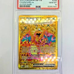 POKEMON "CHARIZARD EX" 228/197 Hyper Rare PSA 10 Obsidian Flames OBF English