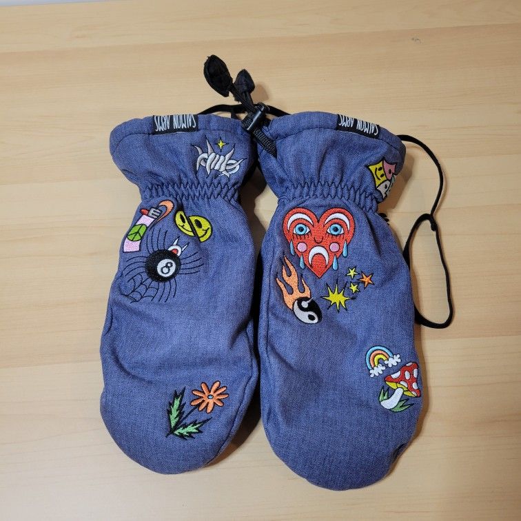 Ali Bruce Classic Blue Snowboard Mittens from Salmon Arms