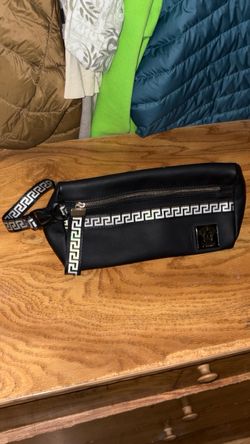 Versace perfume bag Cosmetic Black Medusa Greek Key Nylon