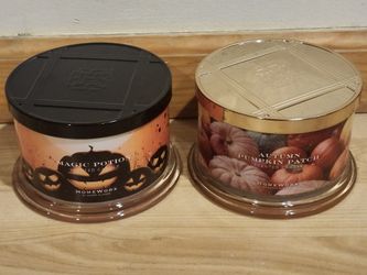 BRAND NEW HOMEWORX SLATKIN & CO MAGIC POTION & AUTUMN PUMPKIN PATCH 18 OZ CANDLE 