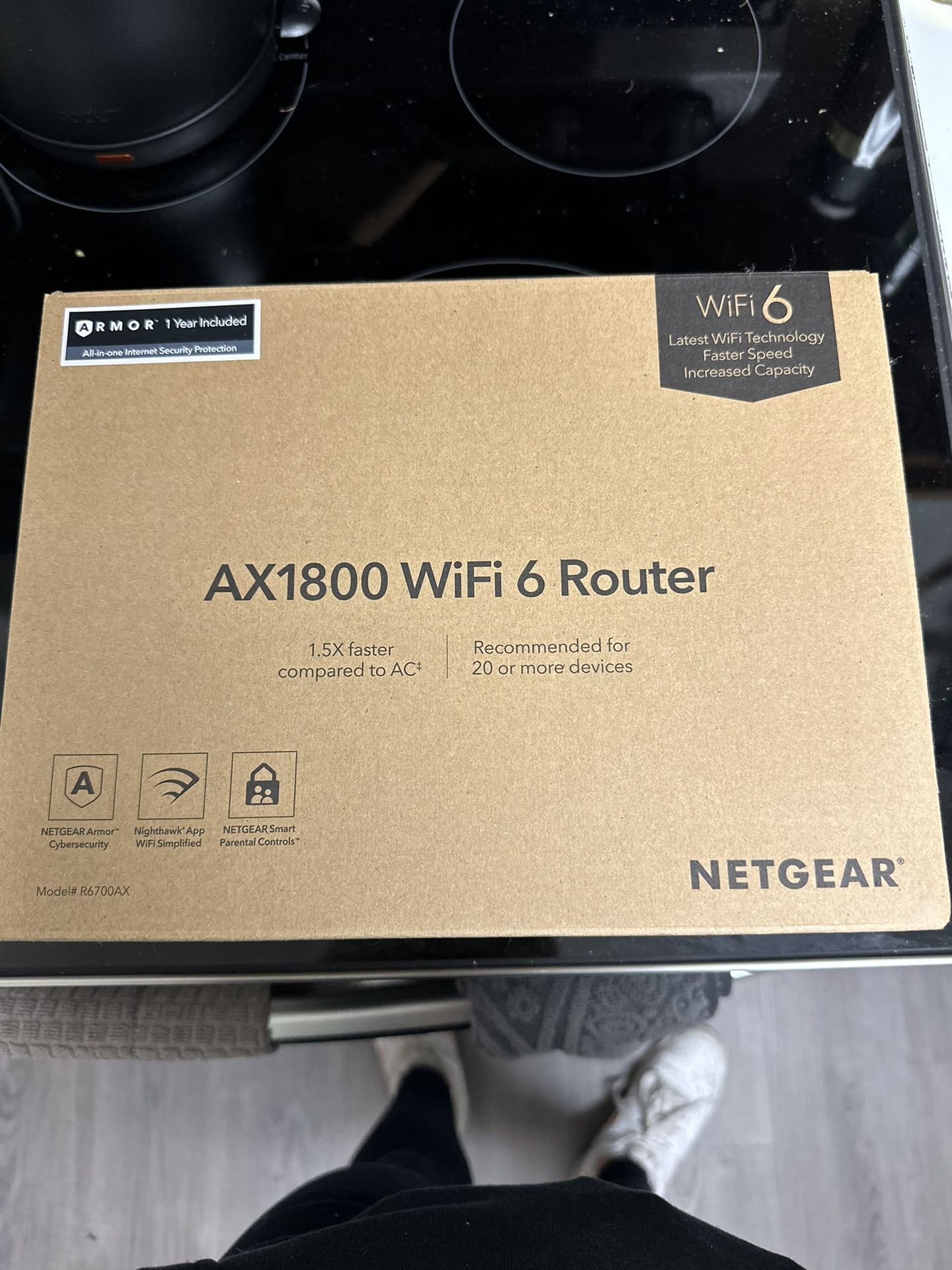 BRAND NEW! Netgear AX1800 WiFi 6 ROUTER w/ 1 Yr Security
