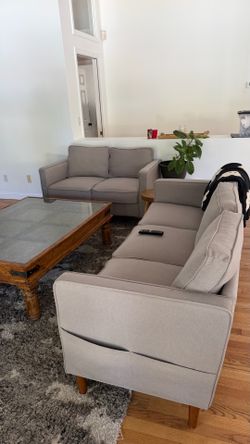 Two piece gray couch set
