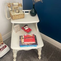 Vintage Telephone Table And Vintage Telephone 