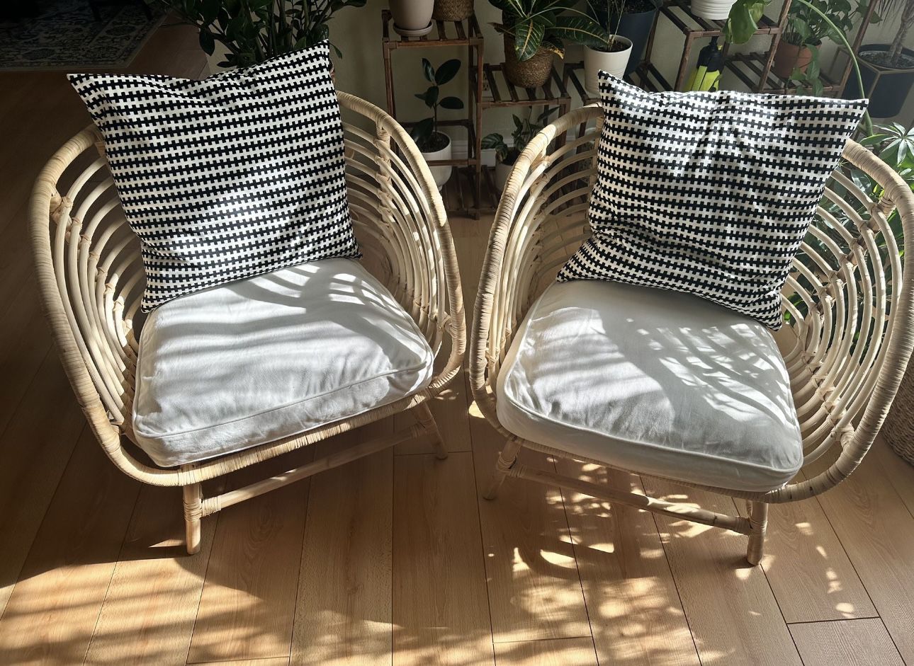 IKEA Rattan armchairs, With 2 Cushions