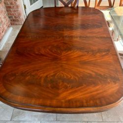 Wood Dining Table with Protective Custom Glass Top