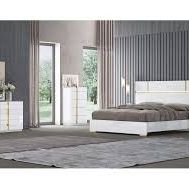 JM Furniture Kyoto White Titanium Gold King Bedroom Set