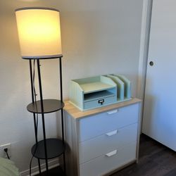 Kids Dresser, Floor Lamp And Desk Storage Organizer 