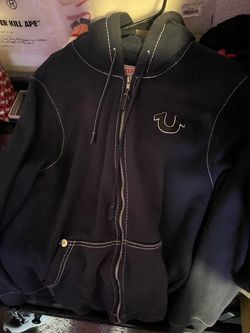 True Religion Black Zip-Up Hoodie