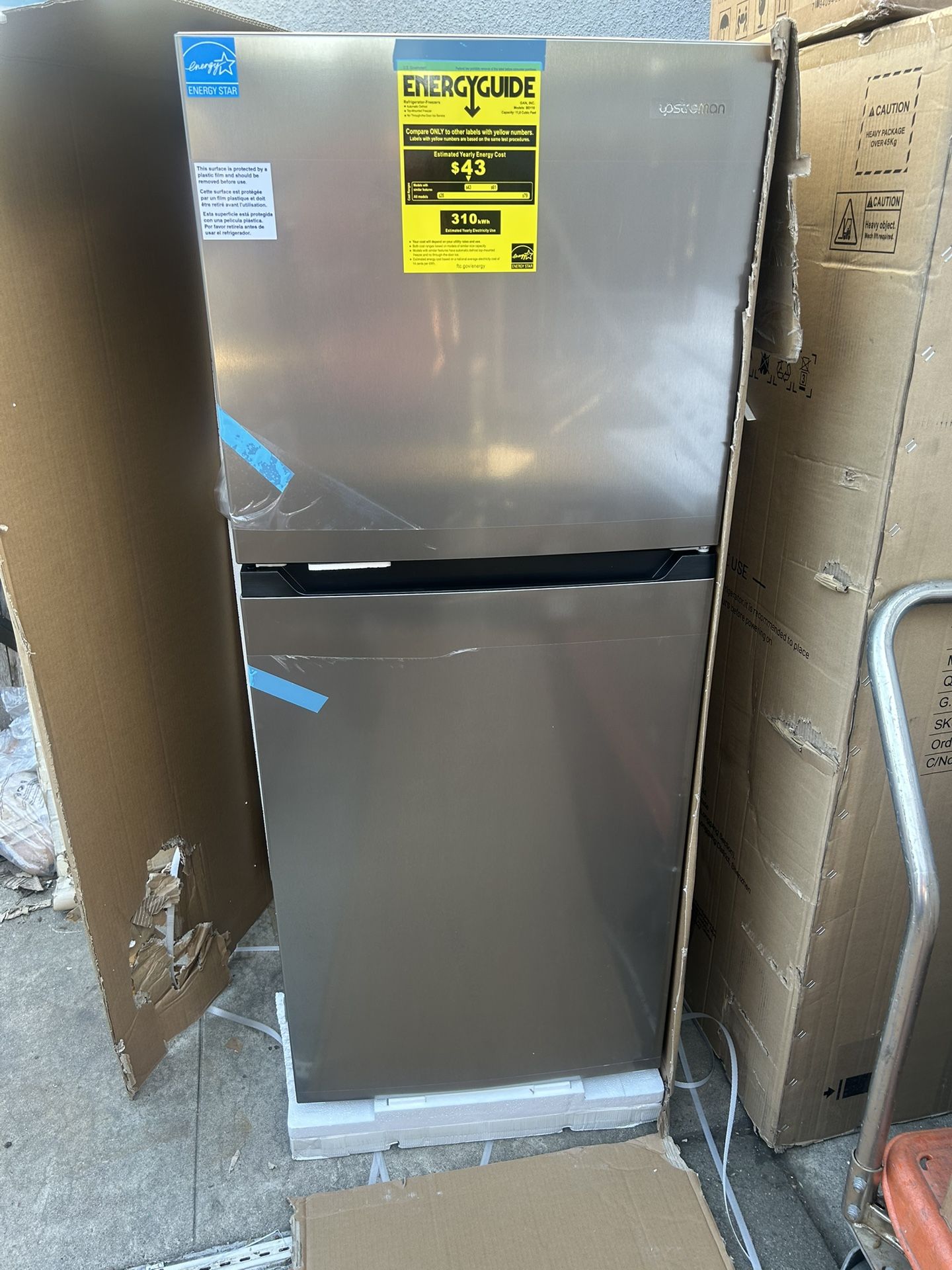 Brand New Stainless Steel Double Door Refrigerator Worth 740