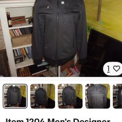 Item 1204 Men's Designer Foreign Exchange Gray Zip Up Jacket Sz Small