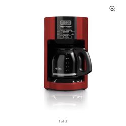Mr. Coffee 12-Cup Programmable Coffeemaker, Rapid Brew, Red New In Box