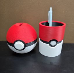 3d Printed Pokemon Themed Coin Bank And Pencil Holder