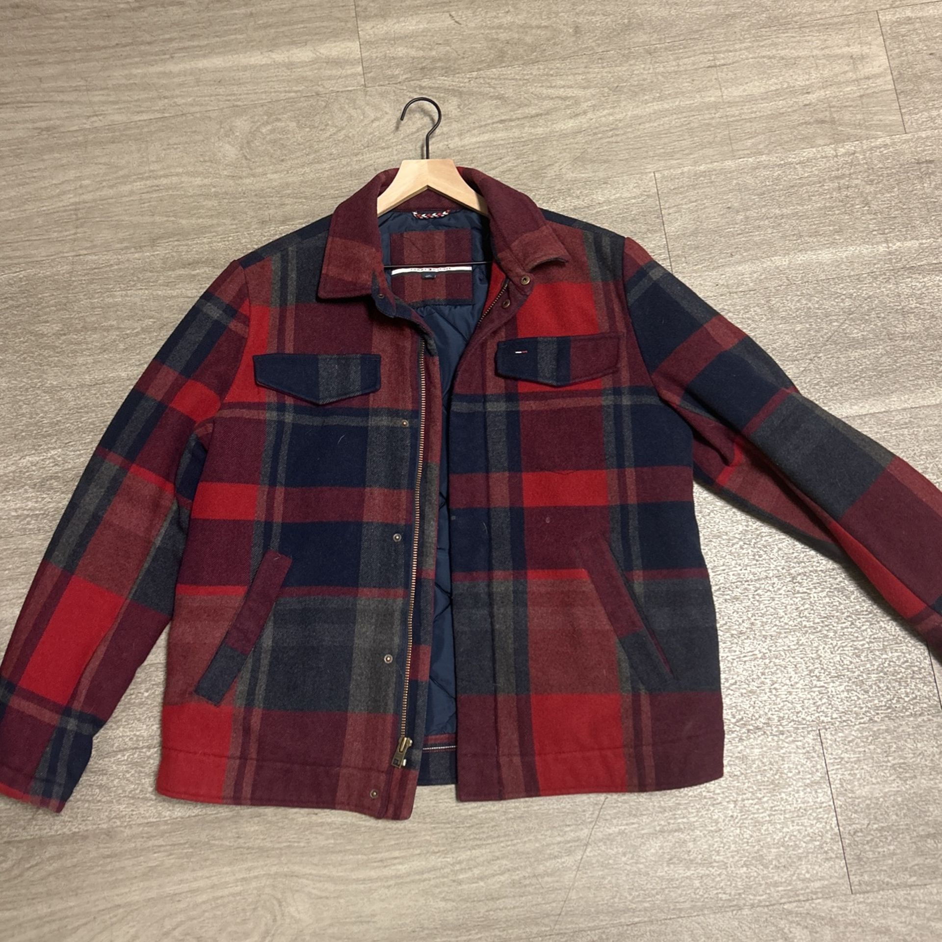 Tommy Hilfiger Plaid Coat, Large
