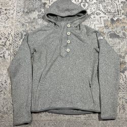 The North Face Women's 1/4 Button Zip Hooded Pullover Fleece Sweater Size M