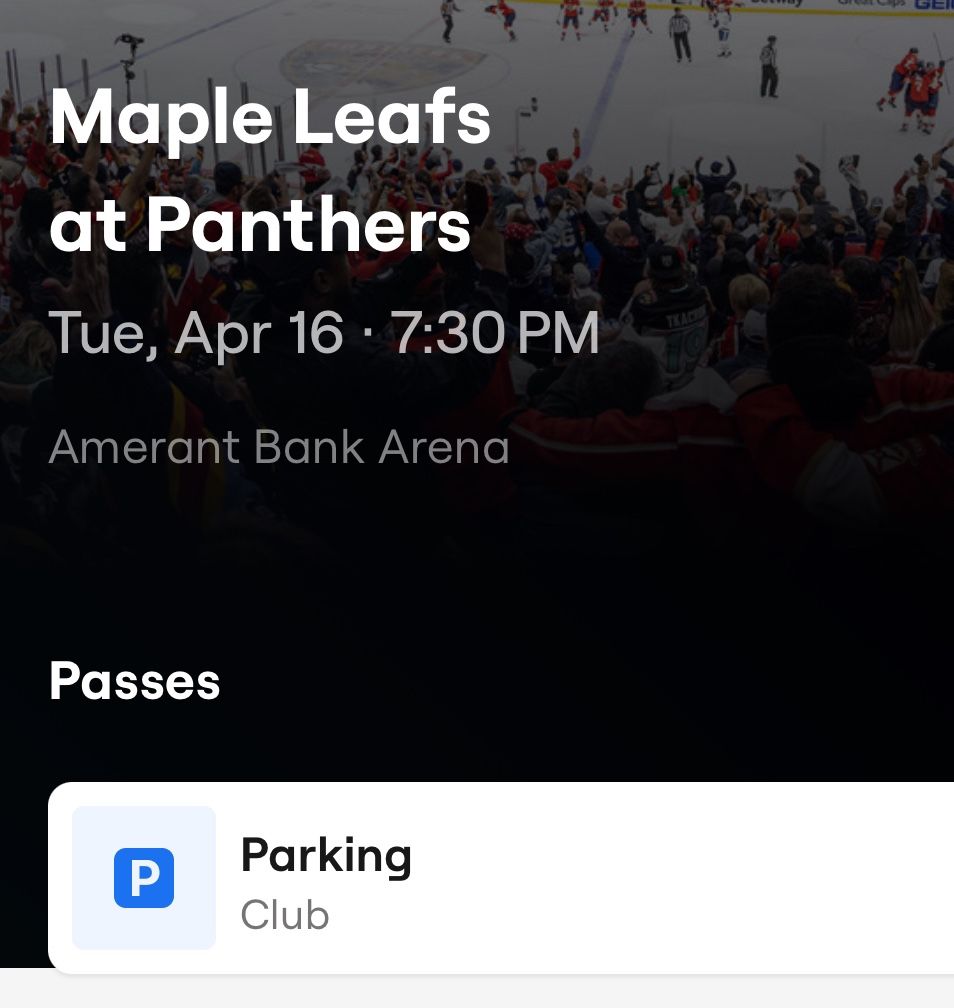 Club Parking Panthers vs Leafs Tomorrow 