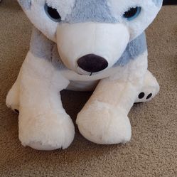 Grey Husky 🐶 Plush Stuffed Animal Large Soft Toy