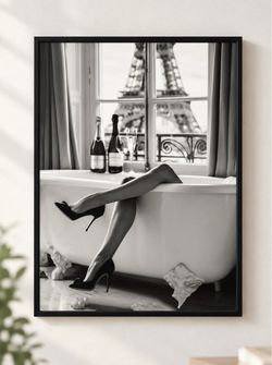 New 18×24 Framed Black & White Paris Wall Art