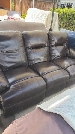 Mechanical Brown Leather Recliner/Couch