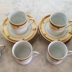 8 Espresso Demitasse Set 24K Gold/Queens