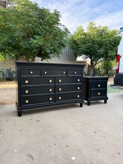 Black Dresser and Nightstand