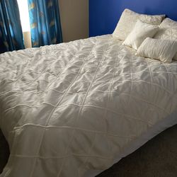 Queen Mattress, Box Spring And Frame 