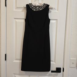 Black Dress With Pearl Neckline