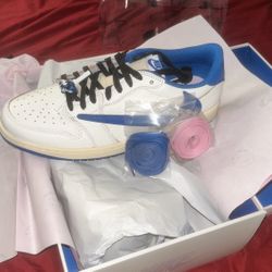Jordan 1 Retro Low OG SP Fragment X Travis Scott Sail Military Blue 