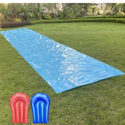 Non-slip and slippery 90 x 10 feet sturdy with 2 bodyboards, thicker water slide, tear-resistant design, easy to install, outdoor summer water game