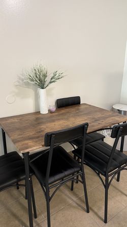 Dining Table Set for 4 – Rustic Brown