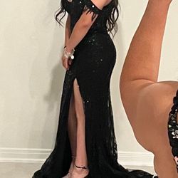 Black Prom dress, worn once, size S/M
