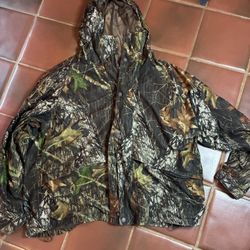 Cabelas Gore Tex Jacket Mossy Oak Break Up Camo Mens 2XL Regular Hunting Hooded