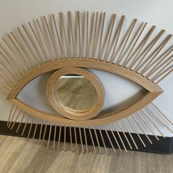 Mid- Century Mod Gold Sunburst Mirror Well Art (Laurel 2) 