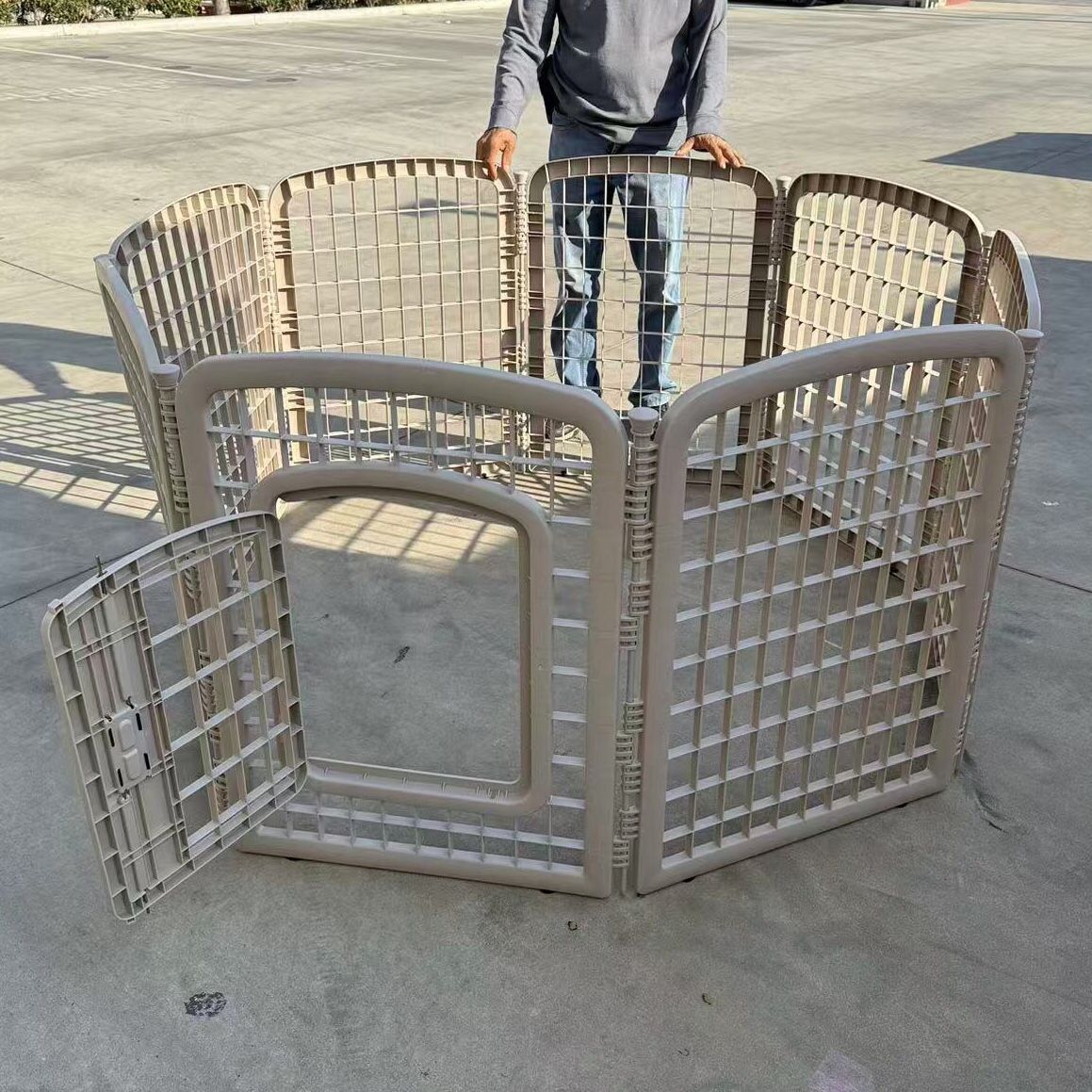New In Box 34 Inch Tall 8 Panels Dog Pet Exercise Playpen Fence Kennel Enclosure Crate Barrier Adjustable Detachable