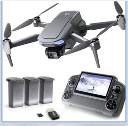 3-Axis Gimbal GPS Drone with 4K Camera YIKKEON Drone, 10000FT Range, 90Min Flight Time with 3 Batteries, 4.5" HD Screen Remote, Auto Return, Follow Me