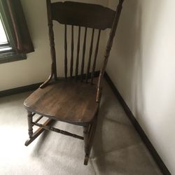 Solid Oak Rocking Chair
