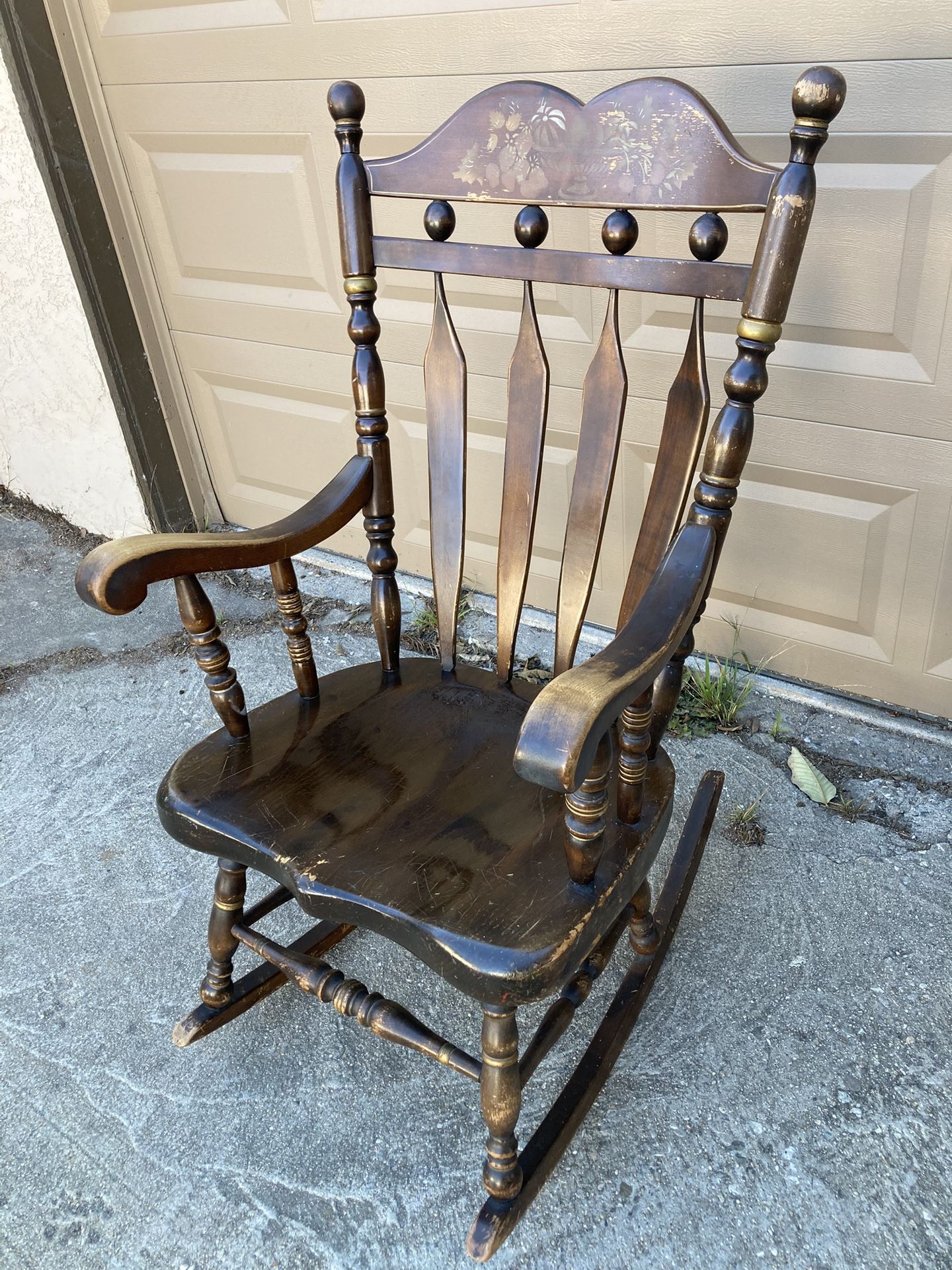 VINTAGE ROCKING CHAIR-HEAVY AND SOLID 
