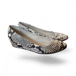 Easy Stride Snake Skin Printed Slip On Heels 