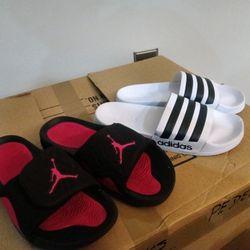 Size 6 Jordan Slippers Size 6 Adidas $10 Each